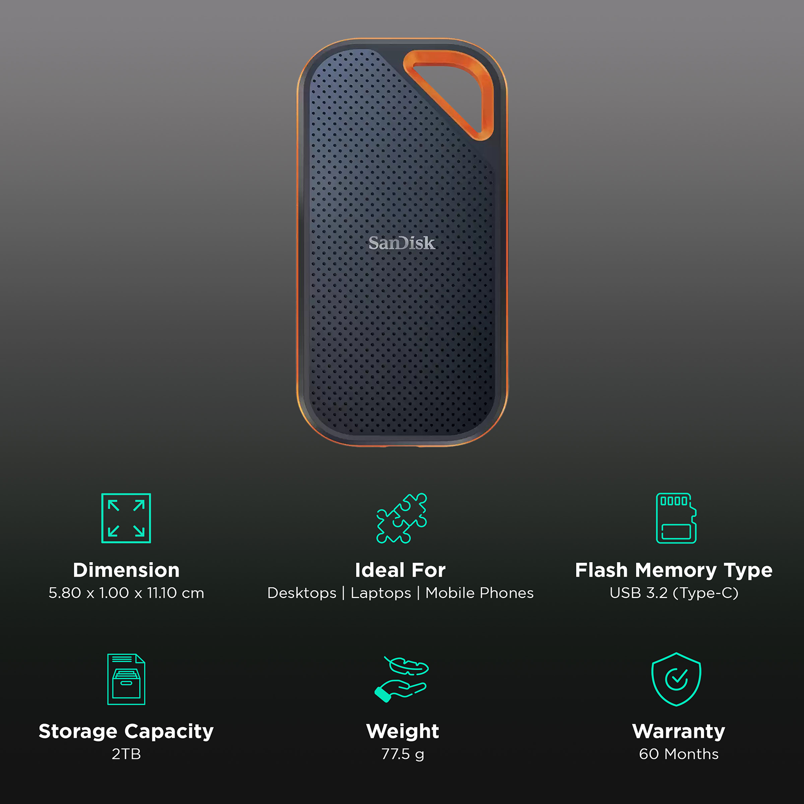 SanDisk Extreme Pro 2TB USB 3.2 (Type-C) Solid State Drive (Water and Dust Resistant, SDSSDE81-2T00-G25, Dark Blue) SanDisk Extreme Pro 2TB USB 3.2 (Type-C) Solid State Drive (Water and Dust Resistant, SDSSDE81-2T00-G25, Dark Blue)